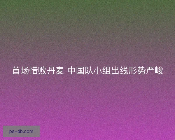 首场惜败丹麦 中国队小组出线形势严峻